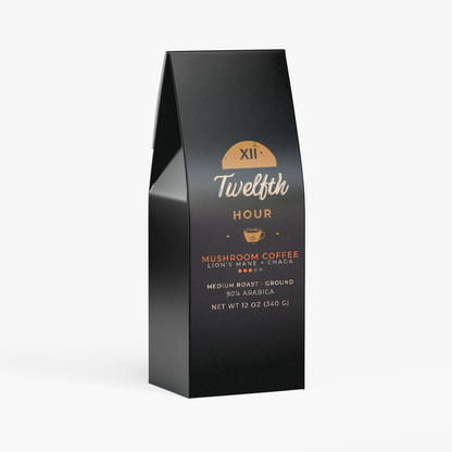 Twelfth Hour Vitality mushroom coffee bag with lion's mane and chaga
