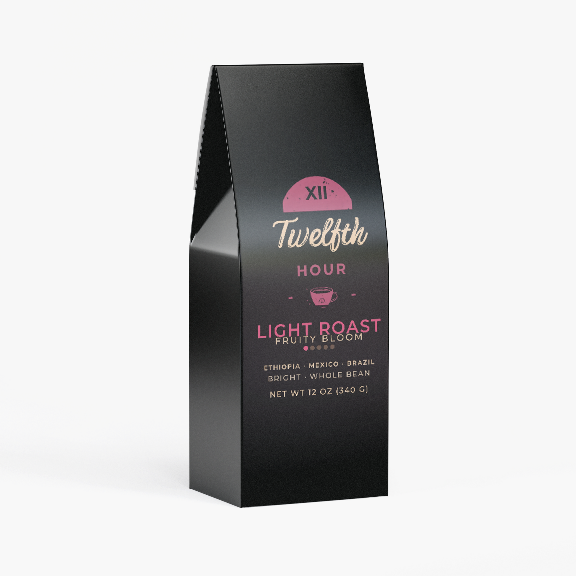 Twelfth Hour Fruity Bloom light roast whole bean coffee bag